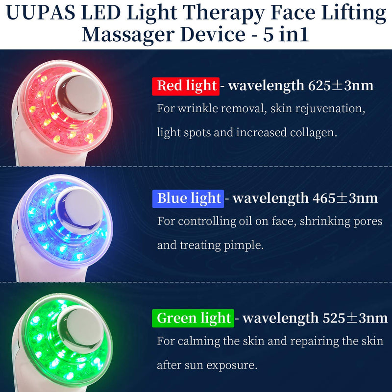 UUPAS 5 in1 Skin Tightening Facial Machine - Face Lifting Device for Massage, Skin Rejuvenation, Skin Care - LeoForward Australia