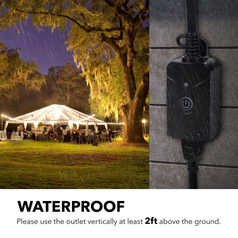 HBN Outdoor Indoor Wireless Remote Control 3-Prong Outlet Weatherproof Heavy Duty 15 A Compact 1 Remote 3 Outlets with Remote 6-inch Cord 100ft Range ETL Listed (Battery Included) - LeoForward Australia