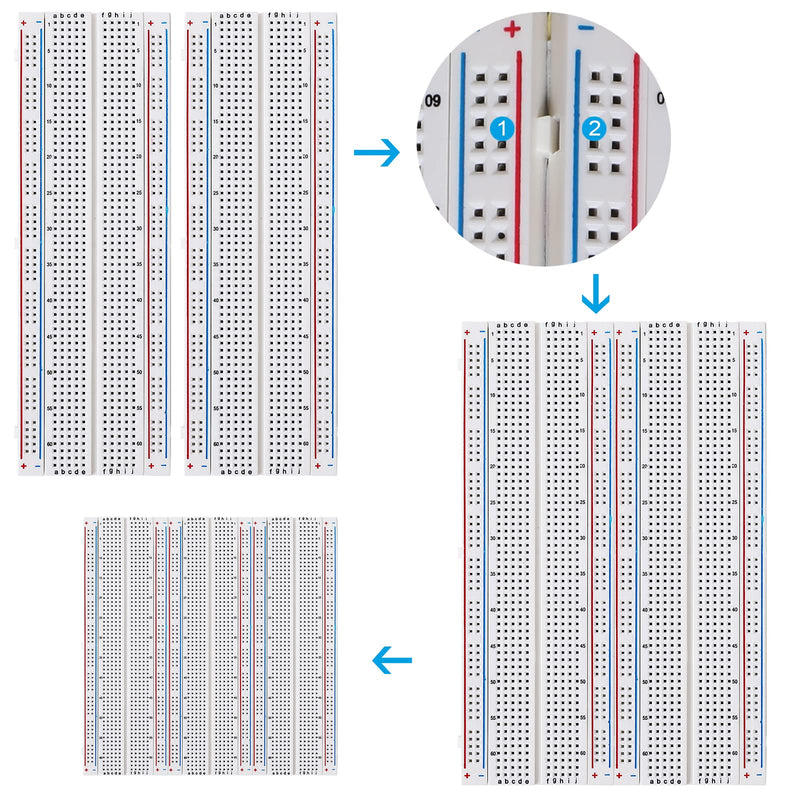  [AUSTRALIA] - DEYUE 3 Set of Solderless Prototype Breadboard 830 tie Points Breadboard 3PCS 830