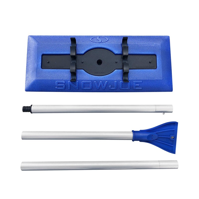  [AUSTRALIA] - Snow Joe SJBLZD 2-in-1 Snow Broom with 18-Inch Foam Head + Large Ice Scraper, Blue 2019 Version
