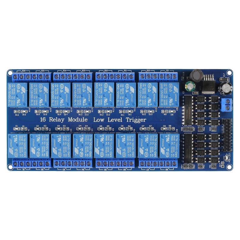  [AUSTRALIA] - AOICRIE 12V 16-Channel Relay Interface Board Module Optocoupler LED LM2576 Power for Arduino DIY Kit PiC ARM AVR