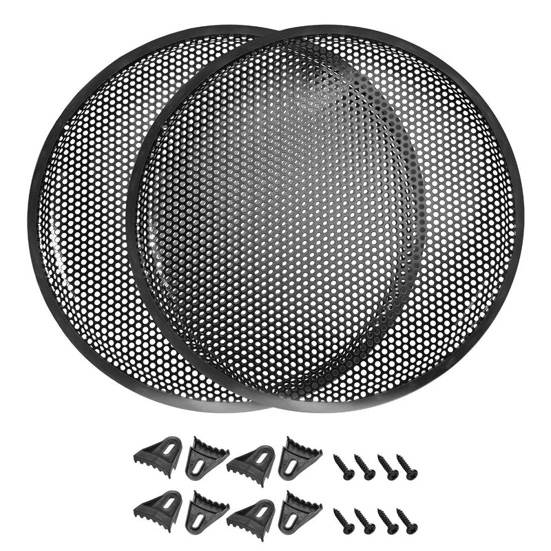  [AUSTRALIA] - uxcell 2pcs 12" Speaker Waffle Grill Metal Mesh Subwoofer Guard Protector Cover with Clips,Screws