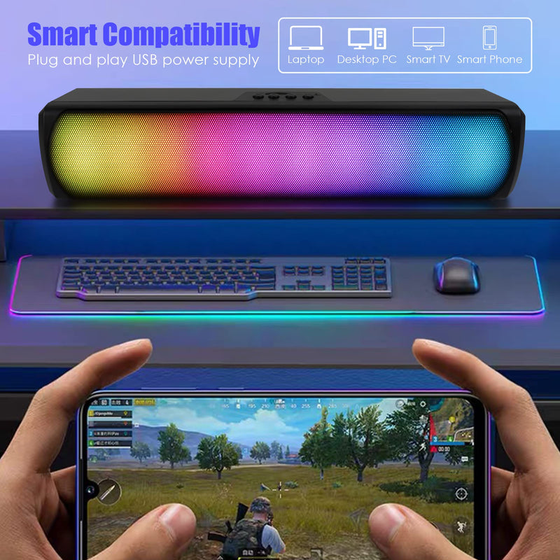  [AUSTRALIA] - Computer Speakers - RGB Gaming Computer Soudbar,USB-Powered PC Speakers,Speakers for PC Desktop Computer Laptop