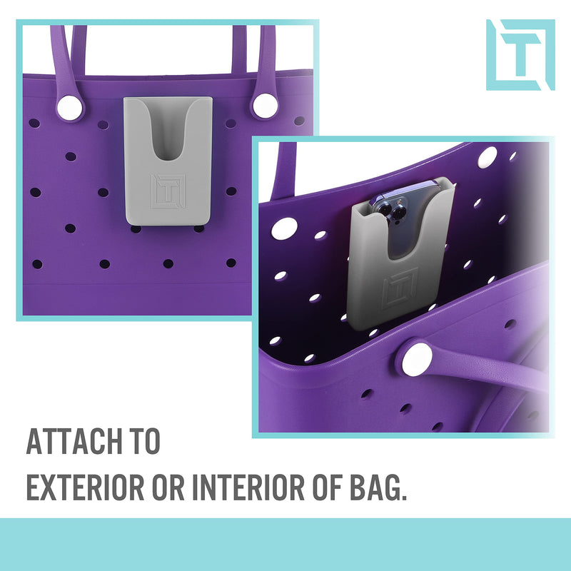  [AUSTRALIA] - Tributary Brands - Phone Holder Compatible with Bogg Bag - Universal and Made of Silicone Grey