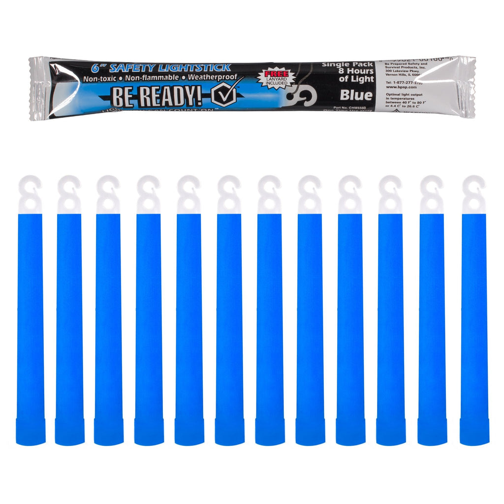  [AUSTRALIA] - Be Ready Blue Glow Sticks - Industrial Grade 8+ Hours Illumination Emergency Safety Chemical Light Glow Sticks (24 Pack)