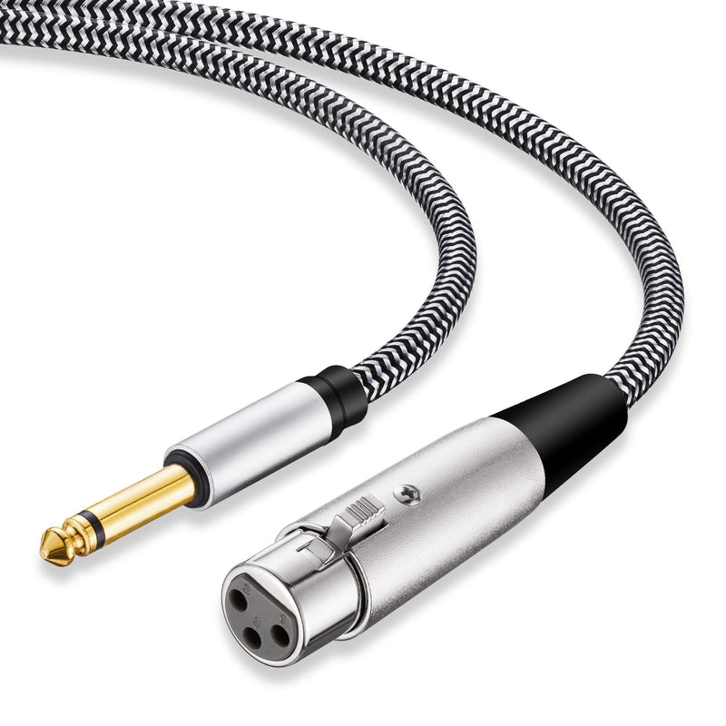  [AUSTRALIA] - XLR to 1/4 Microphone Cable 6.6Feet, Morelecs 1/4 to XLR Nylon Braided 1/4 to XLR Female Cable, TS to XLR Cord for Microphone and Audio Equipment 6.6ft