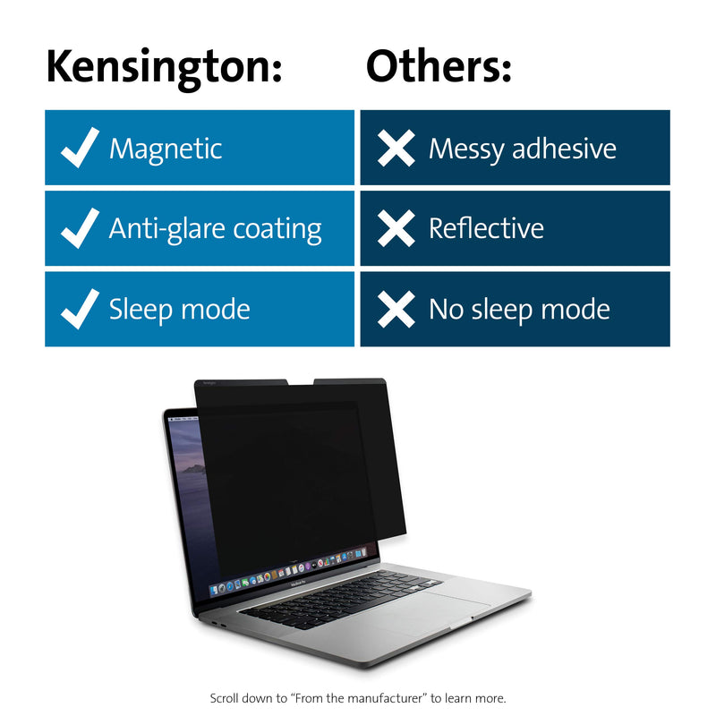  [AUSTRALIA] - Kensington MP16 MacBook Pro Magnetic Privacy Screen for 16" MacBook Pro (K52200WW) Apple MacBook