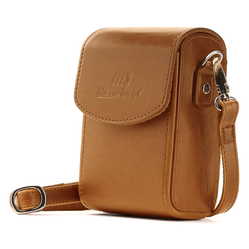  [AUSTRALIA] - MegaGear Leather Camera Case with Strap Compatible with Nikon Coolpix A1000, A900 Light Brown