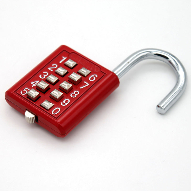  [AUSTRALIA] - 2psc MIONI Guard Security 10 Digit Push Button Combination Padlock, 5 Digit Locking Mechanism
