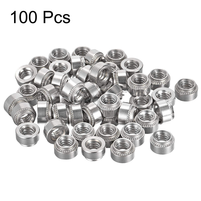  [AUSTRALIA] - uxcell Self -Clinching Nuts,1/4-20 x 0.22-Inch Stainless Steel Rivet Nut Round Head Steel Metal Sheet Mounting Hardware Fastener 100pcs 1/4-20x5.59mm