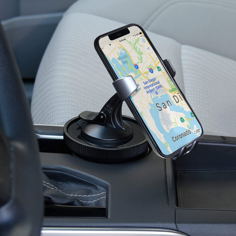  [AUSTRALIA] - USA GEAR Adjustable Cup Holder Suction Mounting Surface - Compatible with Suction Mount Wireless Car Chargers - Adjustable Design Holds Suction Mounts for Qi Chargers and More Suction Mount Devices