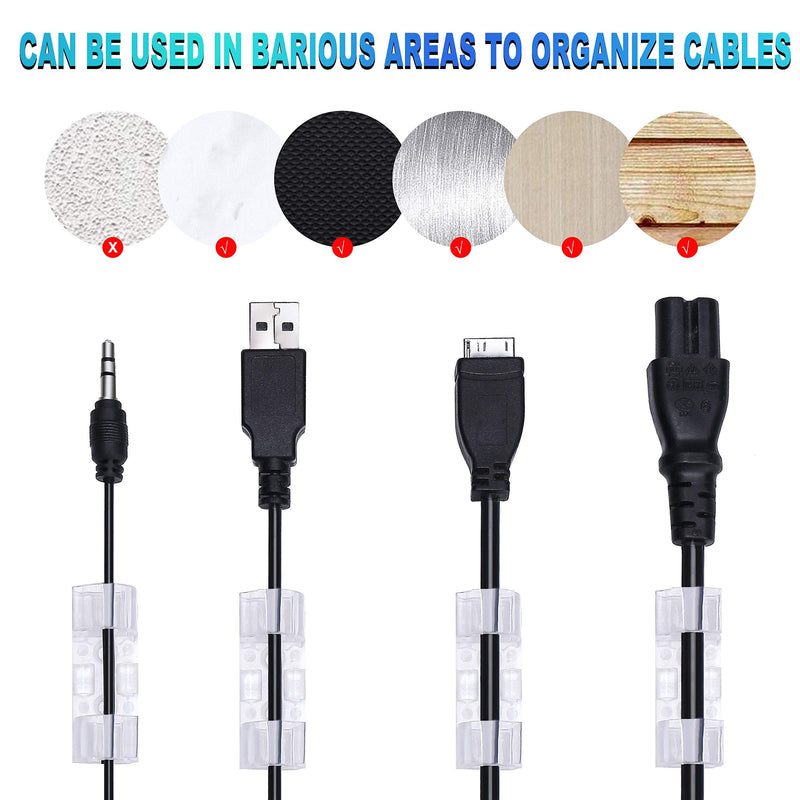  [AUSTRALIA] - 70pcs Adhesive Cable Clips, Multipurpose Cord Holder, Wire Clips, Car Cable Organizer, Cable Wire Management, Cable Holder for Car, Office and Home (Transparent)