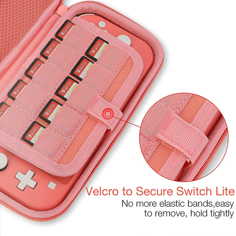 [AUSTRALIA] - HEYSTOP Carrying Case Compatible with Nintendo Switch Lite,Portable Protective Case for Switch Lite with Storage for Nintendo Switch Lite Console and Accessories（Pink） Pink
