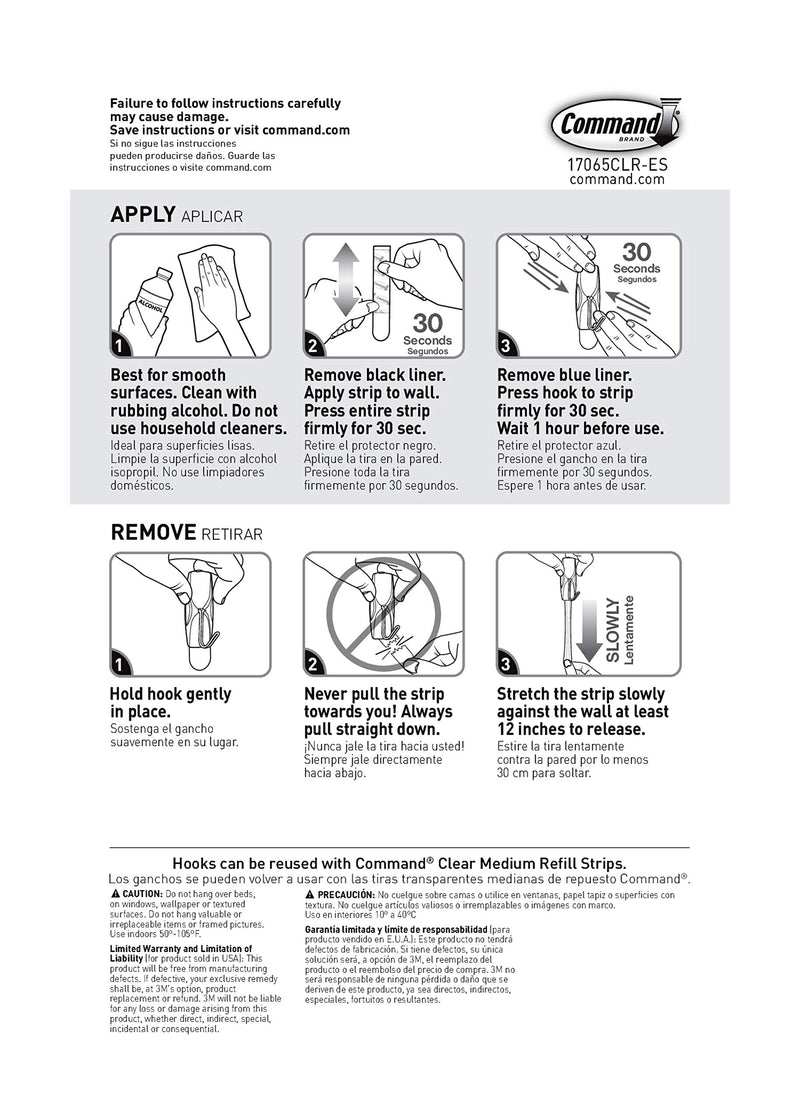 Command Medium Wire Toggle Hook Value Pack, Clear, 6-Hooks, Organize Damage-Free 6 Hooks - LeoForward Australia