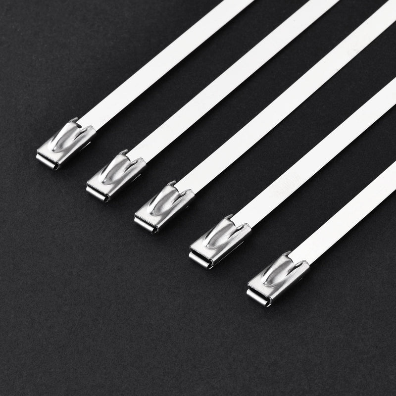  [AUSTRALIA] - uxcell 304 Stainless Steel Cable Zip Ties, 3.94" 5.9" 7.9" 11.8" Length, 0.18" Width, Self Locking Multi-Purpose Strap, 120pcs (Set)