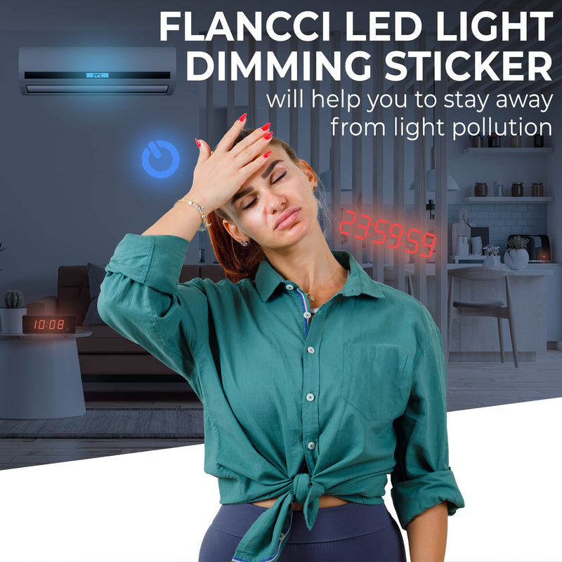  [AUSTRALIA] - FLANCCI LED Light Blocking Stickers, Light Dimming LED Filters, Dimming Sheets for Routers LED Covers Blackout (2 Sheets)