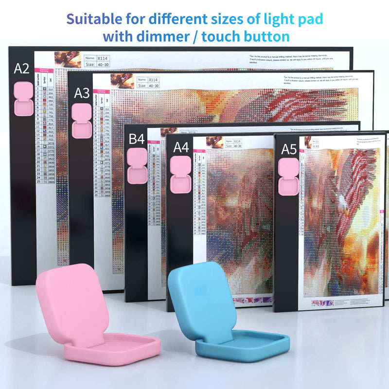  [AUSTRALIA] - Diamond Painting Accessories Light Pad Switch Cover, Apply to 5D DIY Diamond Art Accessories and Tools Kits A3 A4 A5 B4 Light Pad Box Board Tablet (Pink & Blue) Pink & Blue