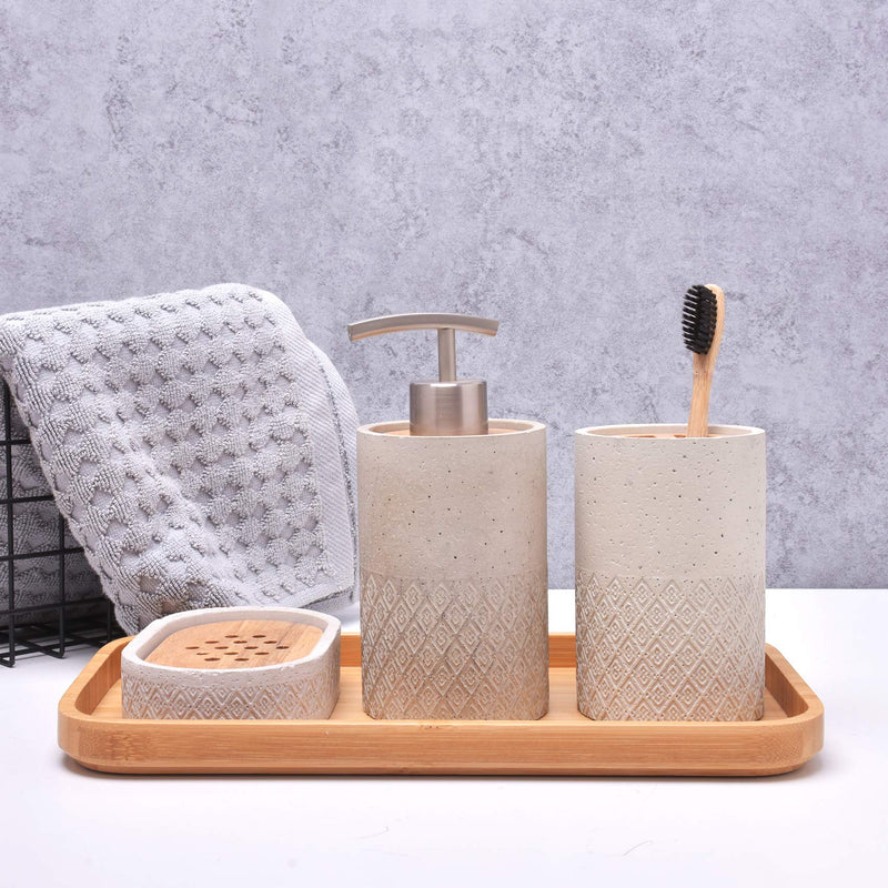  [AUSTRALIA] - Satu Brown Bamboo Vanity Tray, Bathroom Counter Tray, Bamboo Tray for Bathroom and Home Decor, 11.8L x 6.1W x 0.9H inches