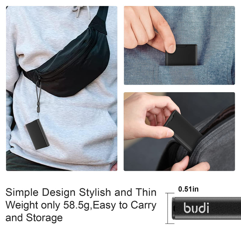 [AUSTRALIA] - BUDI Portable Aluminum Memory Card Case Shockproof Scratch Resistant Thin Credit Card Size Card Organizer Lightweight Card Holder Wallet Stores 6 SD Micro SDHC Micro SDXC Cards & 8 TF Cards