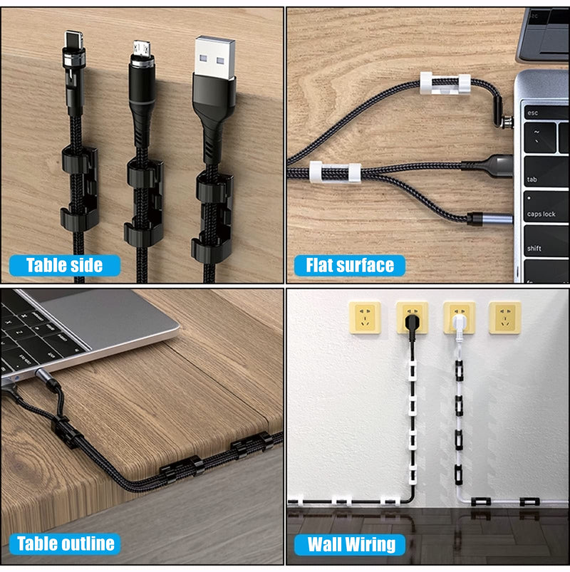  [AUSTRALIA] - 50Pcs Adhesive Cable Clips,Drop Wire Holder, Durable Cord Management for Car, Office and Home(White/Φ0.27inch) White/Φ0.27inch/50PCS