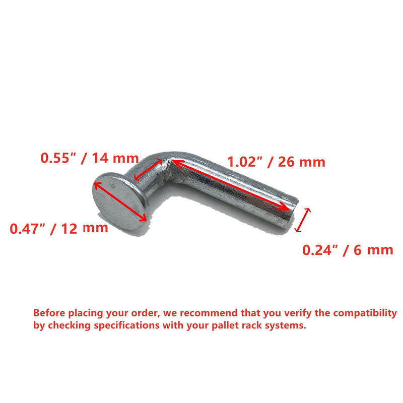  [AUSTRALIA] - Pallet Rack Safety Bolt, Universal Drop Pin, Flat Top Hat Φ 0.470″(12mm), Width Φ 0.235″(6mm), Height 1.575″(40mm) High from Top to Bottom, Beam Locker, 1 Pack, 50 Pcs/Pack, FM6×40 50 Pcs/Pack, 1 Pack, 50 Pcs in Total