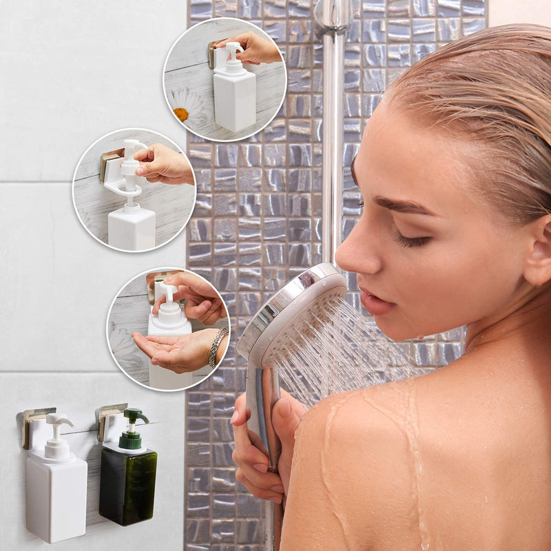  [AUSTRALIA] - Shower Gel Bottle Rack Hook Self Adhesive Wall Mounted Shampoo Holder Hook Shower Gel Bottle Rack Hanger Liquid Soap Shower Holder for Wall Kitchen Bathroom Toilet (3) 3