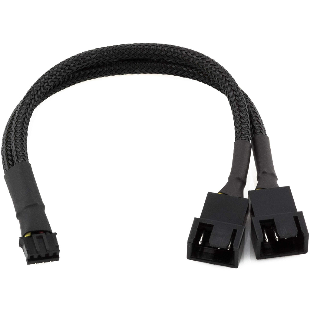  [AUSTRALIA] - CRJ 4-Pin PWM GPU Dual Fan Splitter Adapter Cable All Black Sleeved for Graphics Cards