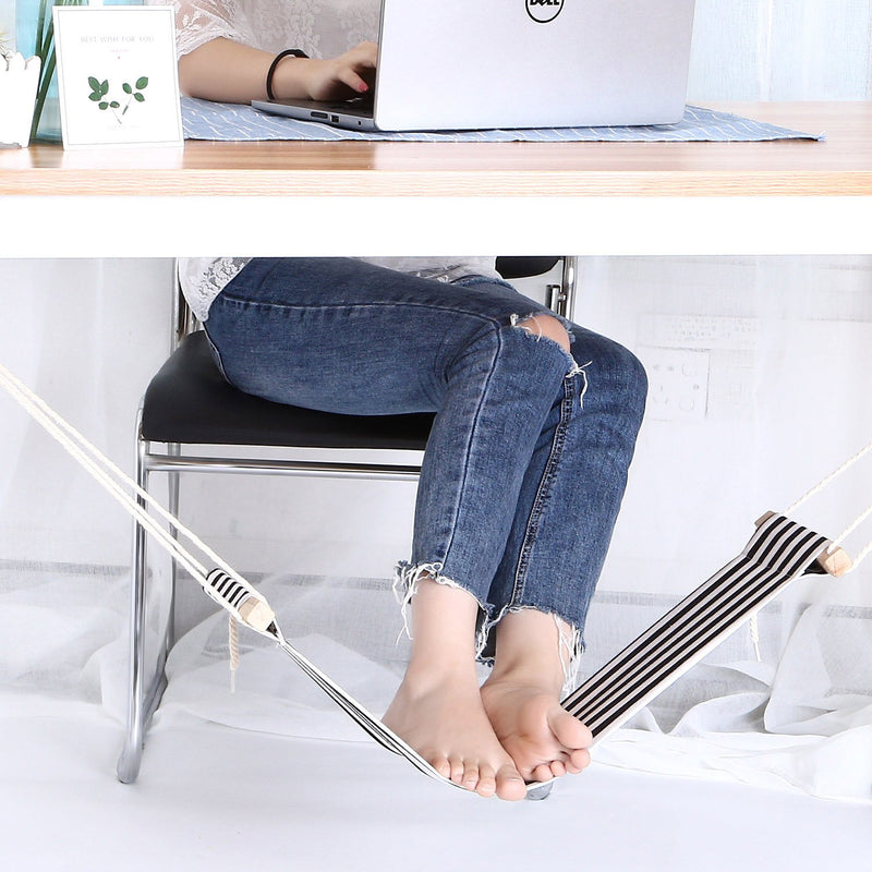 Office Foot Hammock Under Desk Footrest, Adjustable Desk Foot Rest Stand Replace Footstools for Home, Office Study and Relaxing, 1pc/Box Black and White Stripes 03-black and White Stripes - LeoForward Australia