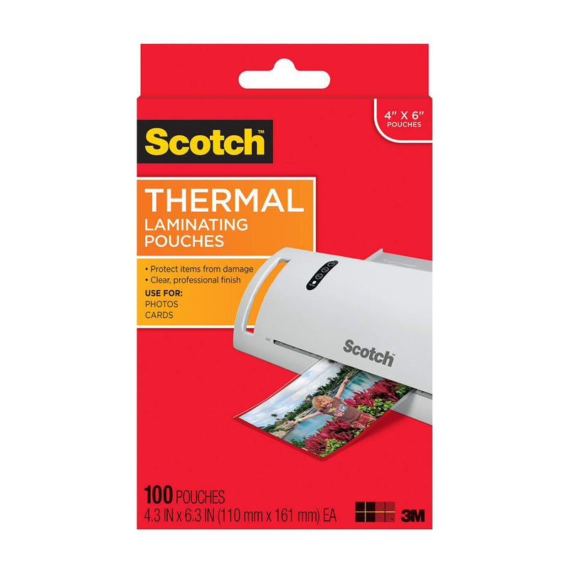  [AUSTRALIA] - Scotch Thermal Laminating Pouches, 5 Mil Thick for Extra Protection, 4.3 Inches x 6.3 Inches, 100 Pouches (TP5900-100)