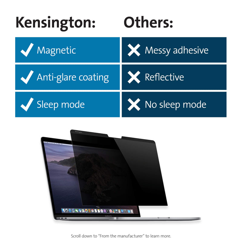  [AUSTRALIA] - Kensington MP15 MacBook Pro Magnetic Privacy Screen for 15" 2016/17/18/19 MacBook Pro (K64491WW) Apple MacBook 15.4" MacBook Pro