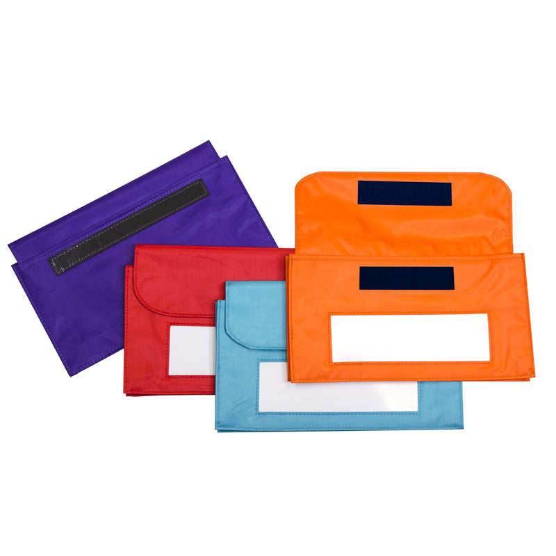  [AUSTRALIA] - C-Line Magnetic Storage Organizer Pocket, 1.5" x 9.8" x 6", Orange, Red, Purple, Turquoise, 4 per Pack 1.5" x 9.8" x 6"