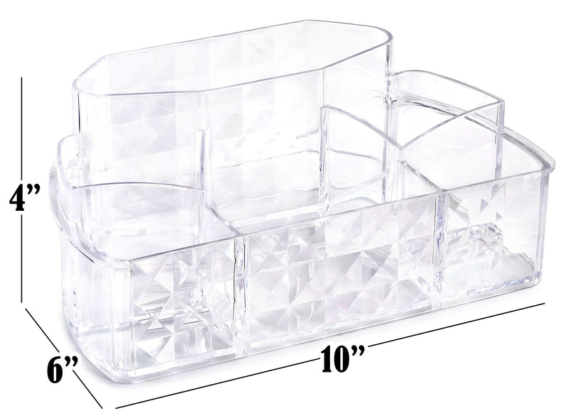 Clear Cosmetic Storage Organizer - Easily Organize Your Cosmetics, Jewelry and Hair Accessories. Looks Elegant Sitting on Your Vanity, Bathroom Counter or Dresser. Clear Design for Easy Visibility. - LeoForward Australia