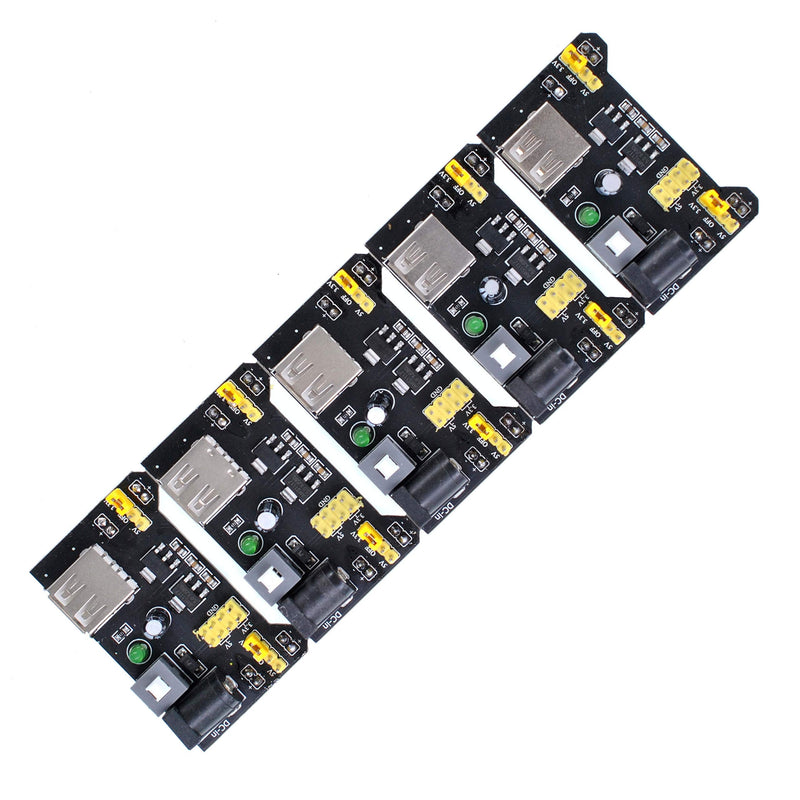  [AUSTRALIA] - Oiyagai 5pcs Breadboard Power Supply Module 3.3V/5V for Arduino Board Solderless Breadboard