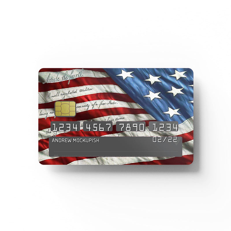 HK Studio Card Sticker with American Flag | US Patriotic Vinyl Sticker for Key, Transportation, Debit, Credit Card Skin | Covering and Personalizing Bank Card | No Bubble, Slim, Waterproof Card Cover - LeoForward Australia