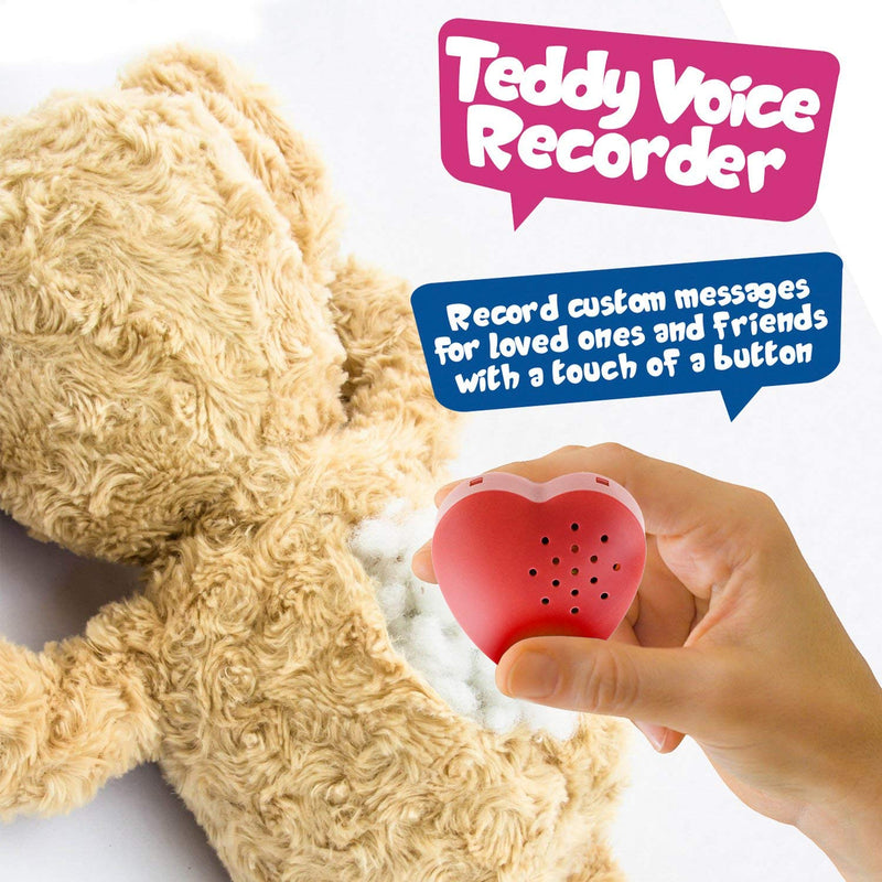 1 Pack, Inventiv 30 Second Voice Sound Recorder Module for Plush Toy, Stuffed Teddy Bear Animal Recordable Heart, Record Custom Messages (Red) Red - 1pack - LeoForward Australia