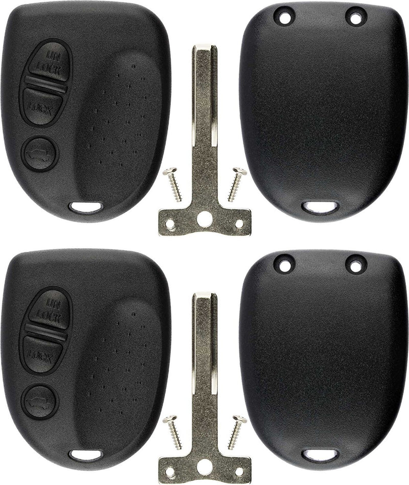  [AUSTRALIA] - KeylessOption Keyless Entry Remote Car Key Fob Uncut Key blade Shell Case Cover For Pontiac GTO (Pack of 2)