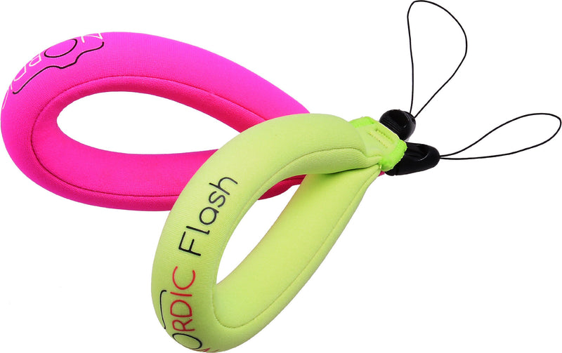Waterproof Camera Float (2-Pack) Floating Strap for Underwater GoPro, Panasonic Lumix, Nikon AW110, Canon D20 & D30, Fujifilm, Olympus Tough - Floats Your Device - Pink & Green- - LeoForward Australia