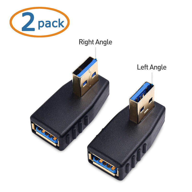 Cable Matters Combo-Pack 90 Degree Left and Right Angle USB Adapter Gender Changer - LeoForward Australia