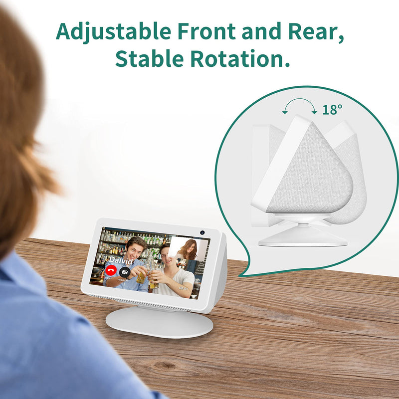  [AUSTRALIA] - HomeMount Show 8 Stand - Tilt 18 Degrees Forward & Backward Magnetic Non-Slip Bottom Adjustable Show 5/ Show 8 Accessories - Compatible with Show 5/ Show 8 (1st & 2nd Gen) White