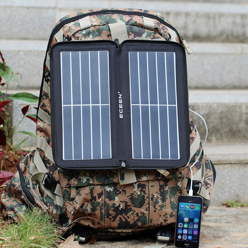  [AUSTRALIA] - ECEEN Solar Charger Panel with 10W High Efficiency Sunpower Cells & Smart USB Output for Smart Mobile Phone Tablets Device Power Supply Waterproof Portable Foldable Travel Camping Outdoor Activities Black