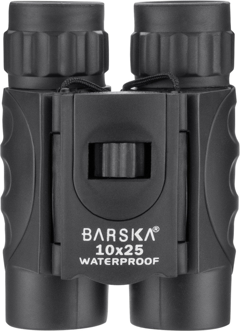  [AUSTRALIA] - BARSKA AB12725 Blueline 10x25 Black Waterproof Compact Binoculars for Boating, Hunting, Fishing, Hiking, Events, Sports, etc