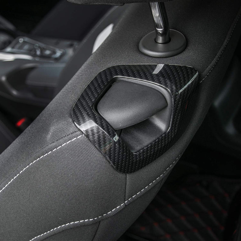  [AUSTRALIA] - RT-TCZ Carbon Fiber Seat Backrest Manual Adjustment Handle Trim for 2017-2020 Chevrolet Camaro（2Pcs