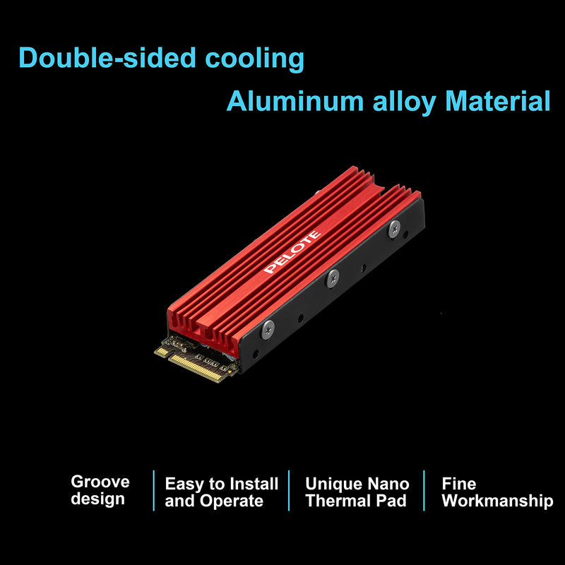 M.2 NVME/NGFF SSD Heatsink Radiator Cooling Fin Cooler with Silicone Thermal Pad, Double-Sided Heat Sink - LeoForward Australia