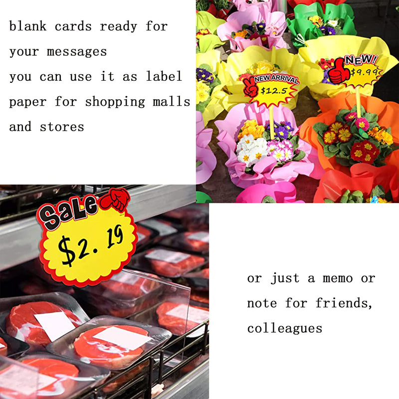  [AUSTRALIA] - Promotion Price Labels, Starburst Signs Cards, Paper Signs for Retail Store, Supermarket,Garage Sales Sign 4 Styles yellow