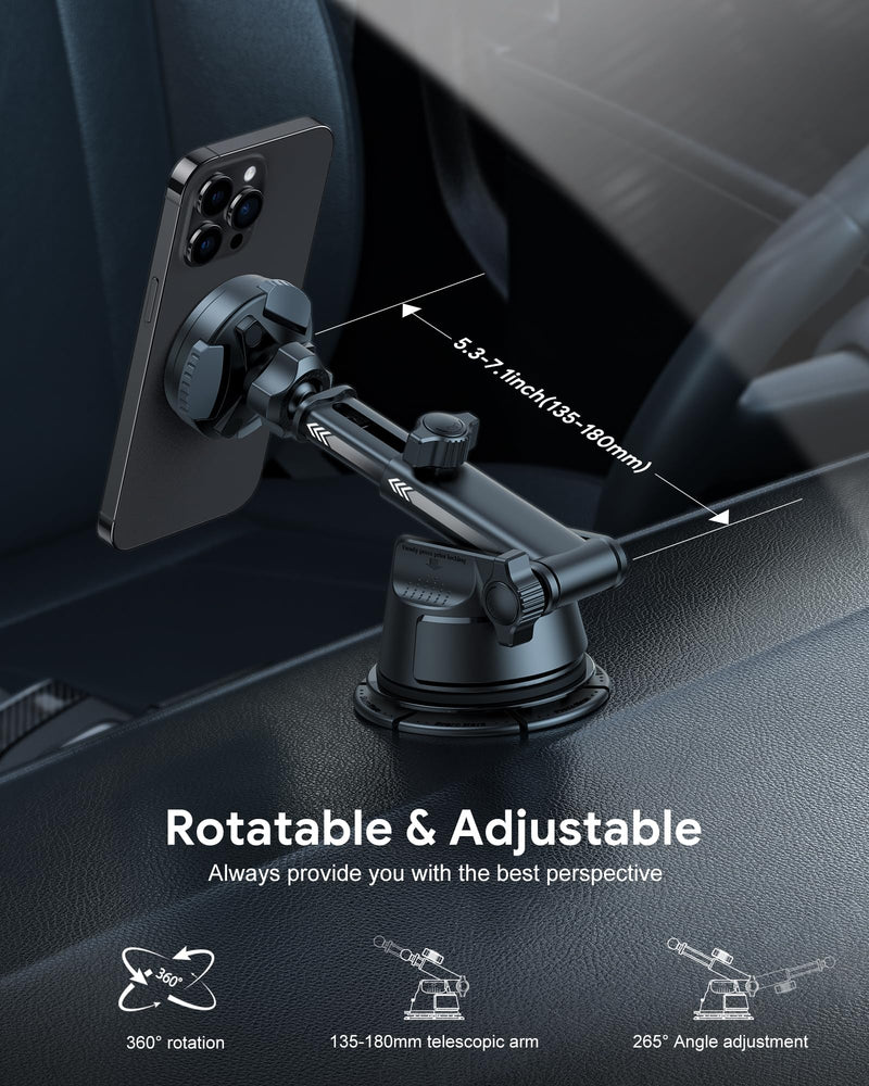  [AUSTRALIA] - OMOTON for MagSafe Car Mount, O-Mag DriveSafe Magnetic Phone Holder for Car, Cell Phone Mount for Dashboard Windshield Vent, Fit for iPhone 14 13 12 Series Magsafe Cases