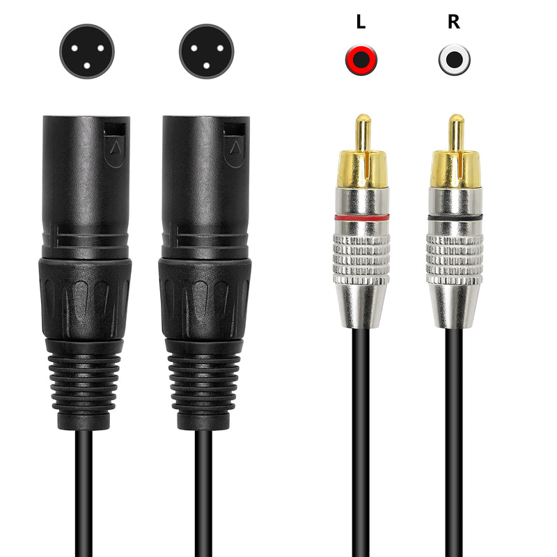  [AUSTRALIA] - XMSJSIY Dual RCA to Dual XLR Audio Cable,2 XLR Male to 2 RCA Male Adapter Converter Y Splitter Patch Cord for Mixer Studio Monitor, Stereo HiFi Subwoofer Speaker Amplifier Microphone -1.5M