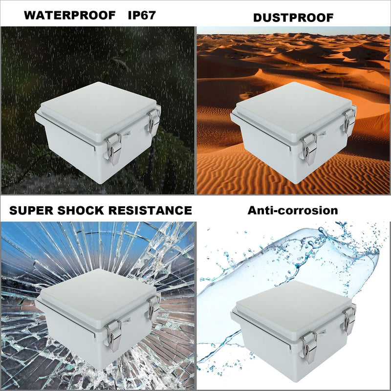  [AUSTRALIA] - Acrux7 2 Pack Waterproof Electrical Box 6x6x3.5 Inch Plastic Junction Box 150x150x90mm Weatherproof Electrical Junction Boxes with Cover IP67 Waterproof Electrical Box, ABS Electrical Junction Box