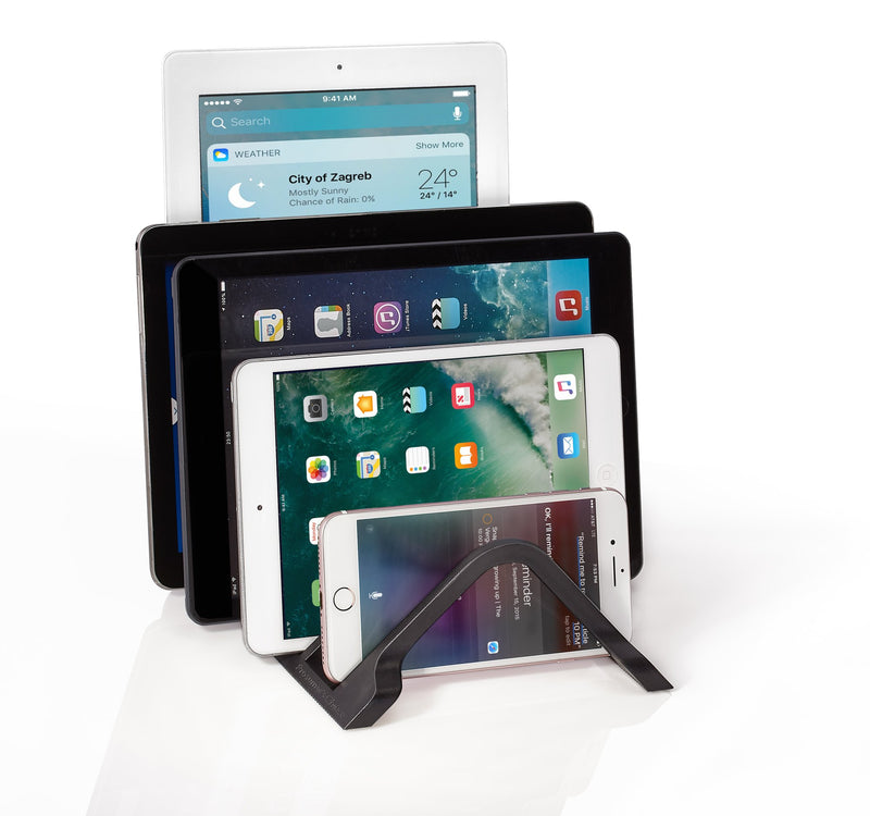 Prosumer's Choice Universal 5 Tablet and Smartphone Charging Organizer Rack/Desktop Stand Holder 5 Device Black - LeoForward Australia
