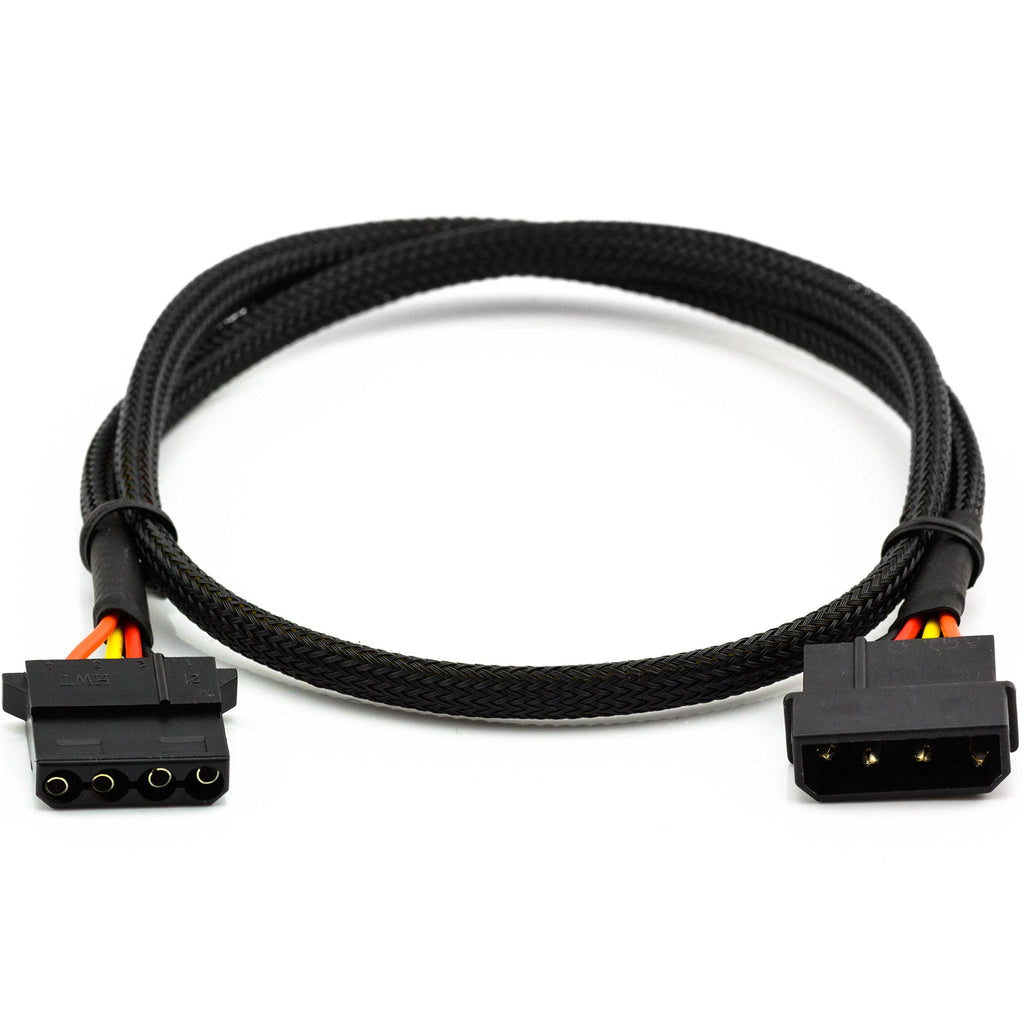  [AUSTRALIA] - CRJ 4-Pin Molex Male to Female Extension Black Sleeved 24" Cable