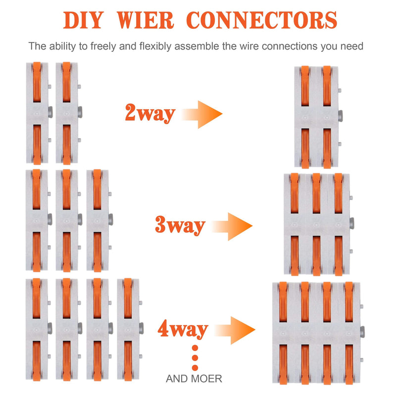  [AUSTRALIA] - 25pcs Compact Wire Conductor Connector- DIY Splicing into 2/3/4/6 Way Butt Terminal Connectors for 28-12 AWG